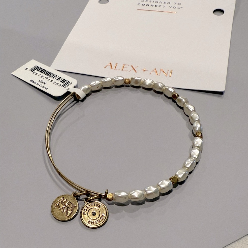 Alex and Ani Gold Pearl Bangle Bracelet